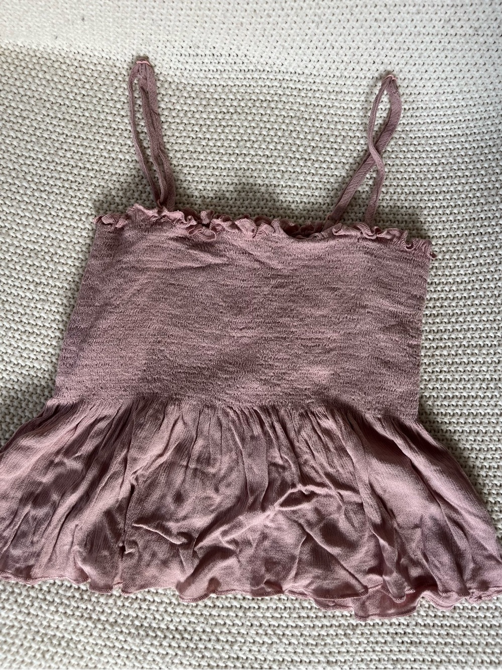 Dusty Pink Ruffle Tank Top - Picture 2 of 3